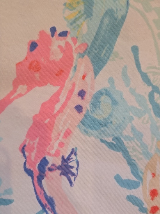 Talbot's Watercolor Seahorse Print Cotton Tee - Picture 3 of 6